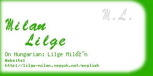 milan lilge business card